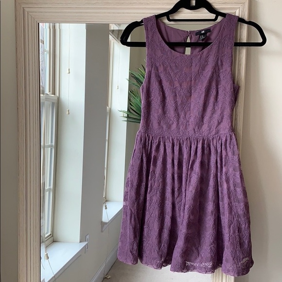 h&m purple lace dress